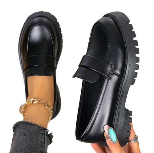 Black Low Top Loafers For Winter